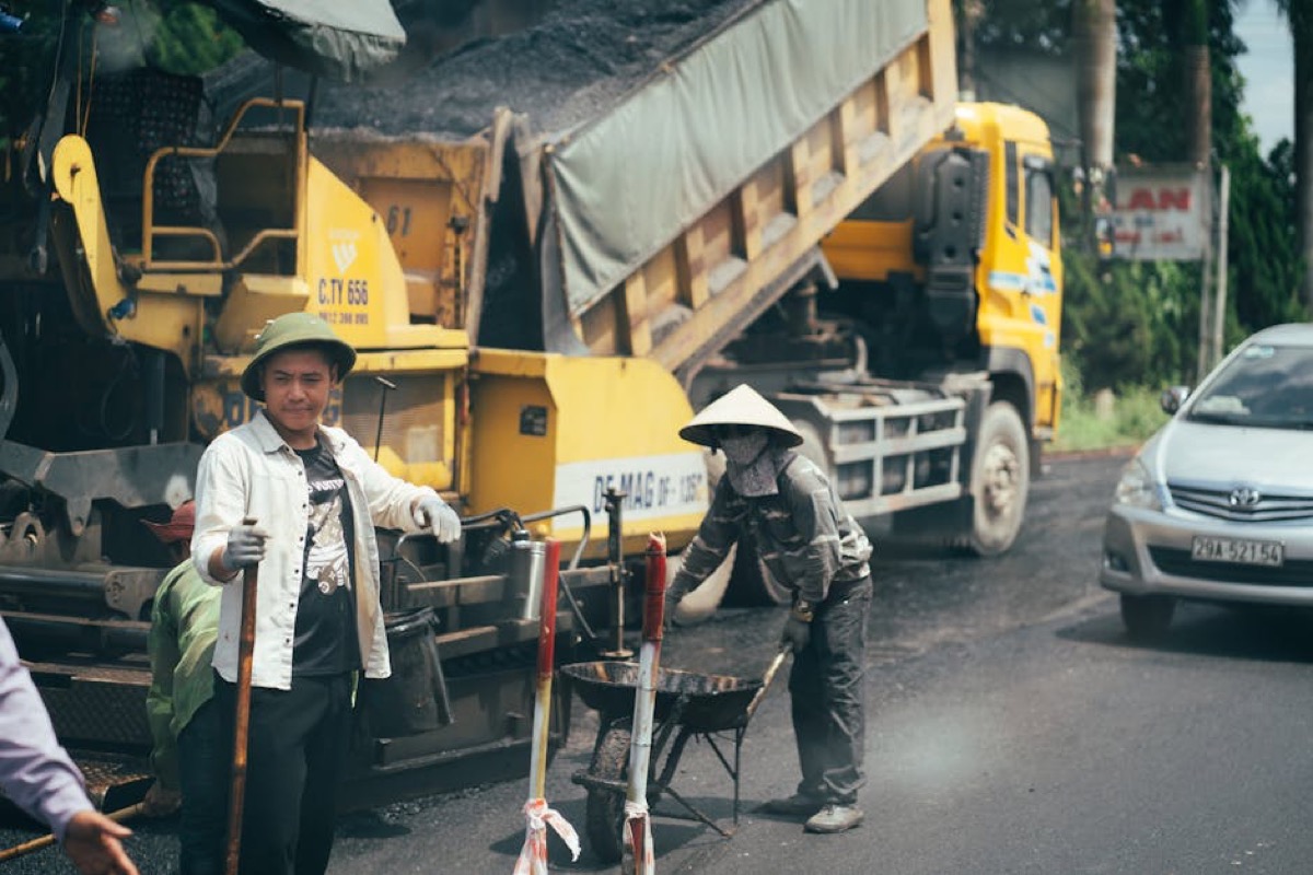 Construction jobsite showing truck utility and accessibility needs